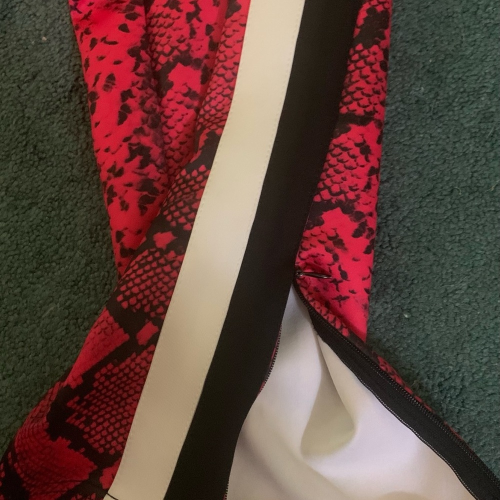 Pam & Gela Stripe Pink Python Print Scuba Pants T… - image 4